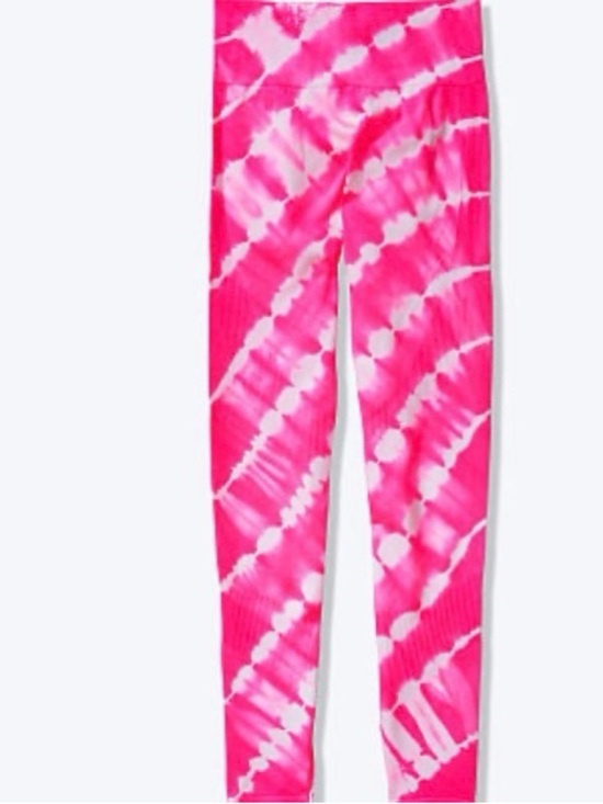 PINK Victoria's Secret Pants - PINK Victorias Secret Seamless Leggings Tie Dye Pink and White size W Large
